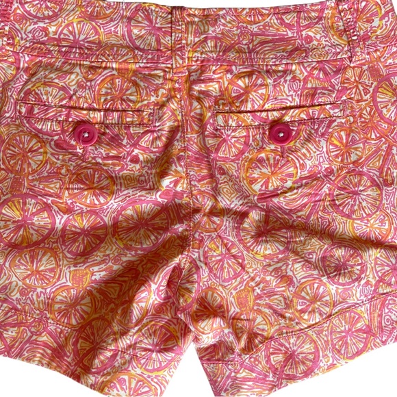 Lily Pulitzer Pink Orange and white printed shorts womens size 0 - Picture 3 of 9